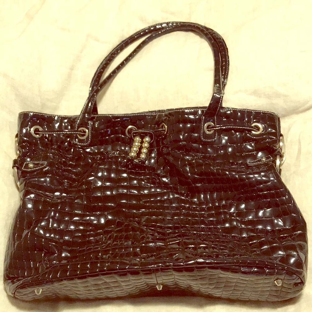Charles David black patent leather bag - large